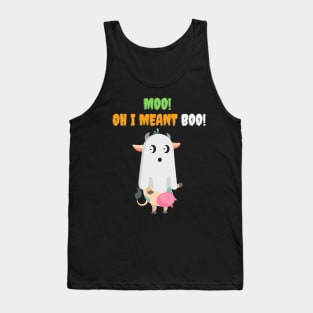 Moo! Oh I Meant Boo! - Funny Halloween Tank Top